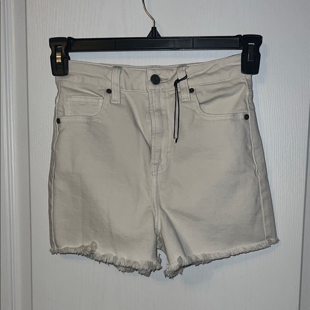 Stylish Cream Denim Shorts